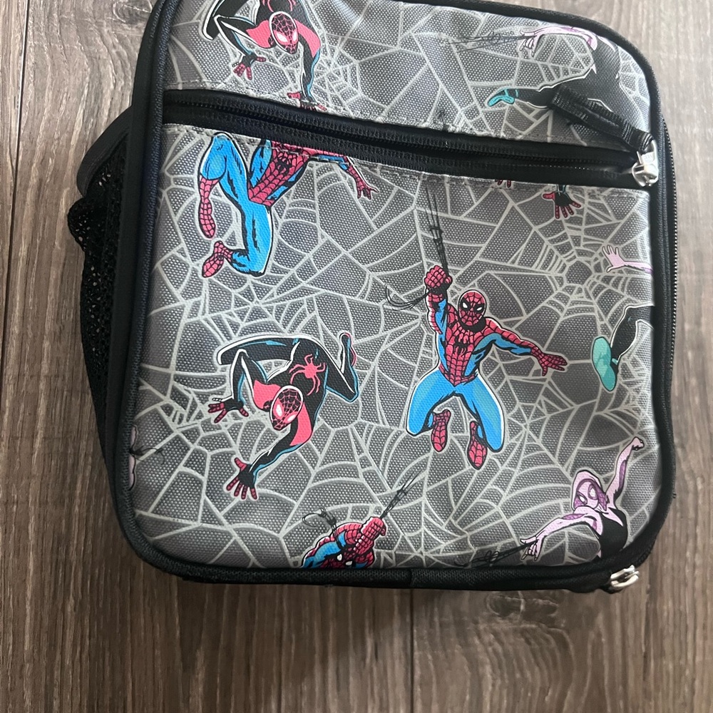Spider-Man Themed Black and Gray Men's Bag